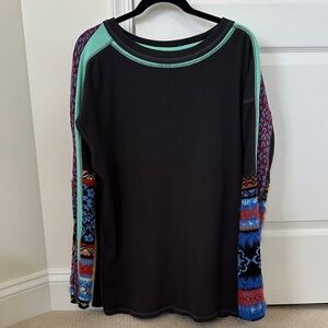 Free people Patchwork Long Sleeve Top